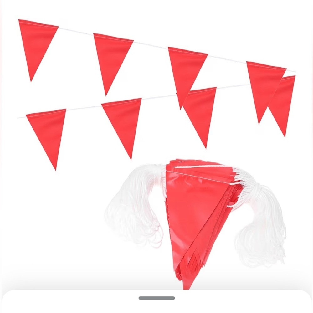 407ft Pennant Banner Flags, Warning Flagging Banner Safety Barrier Sign  047